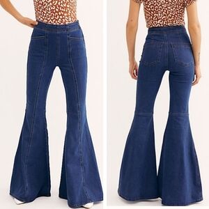 We The Free Flare Know Me Better Jeans Bell Bottoms 70s Side Zip